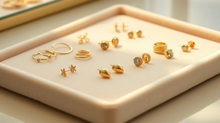 stylish gold stud earrings