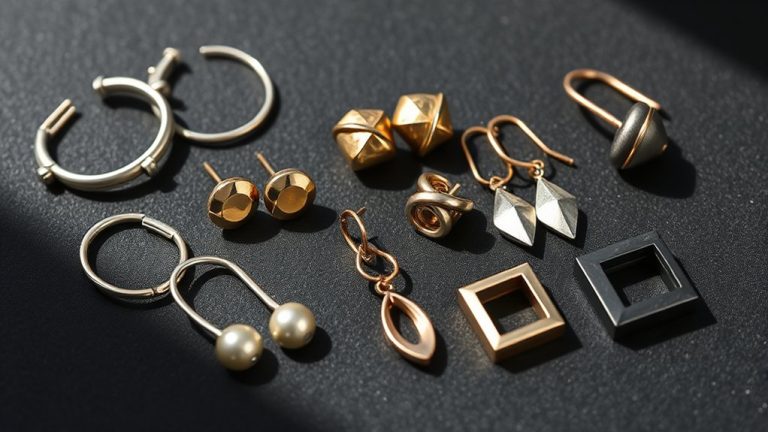 stylish metal earrings selection