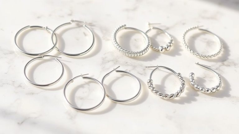 stylish silver hoop earrings