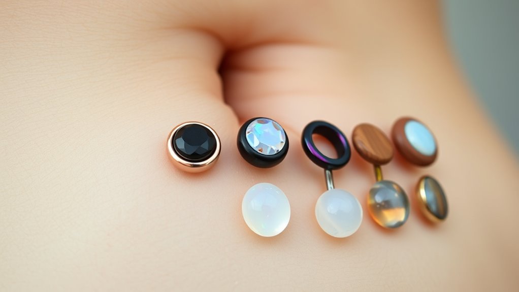 top belly button ring materials