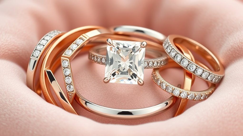 wedding bands for radiant rings